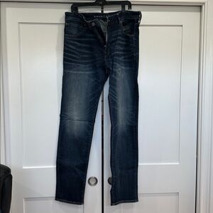 NWT American Eagle Men's Next Level Athletic Airflex Dark Blue Jeans Size 38/36